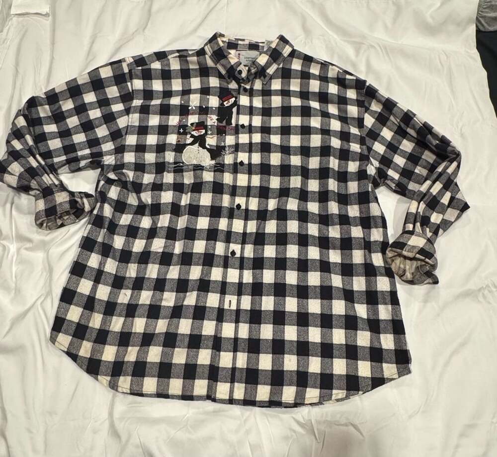 Vintage 90’s Lighthouse Apparel Christmas Snowman Flannel Shirt